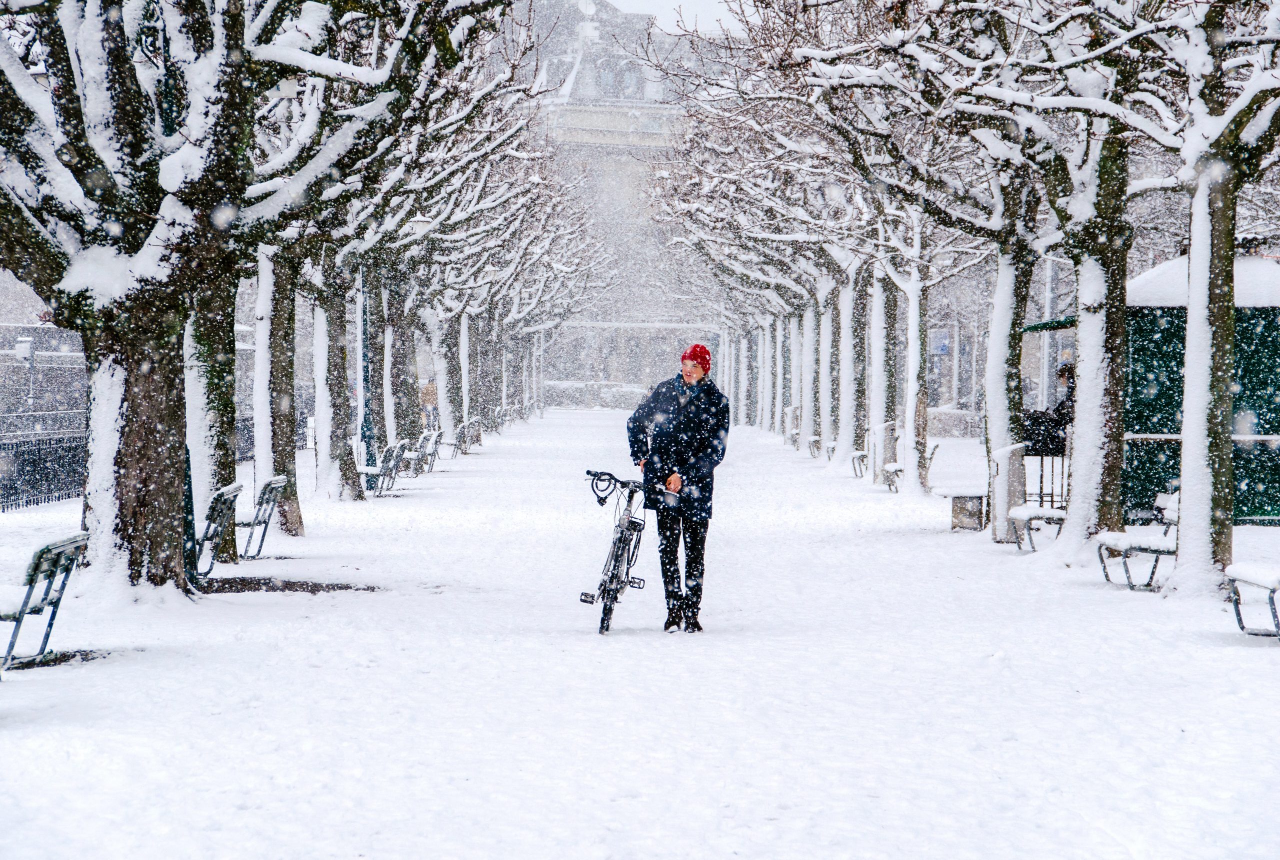 Radfahren bei Kälte, Schnee uns Eis